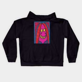 Happy Woman on Red Kids Hoodie